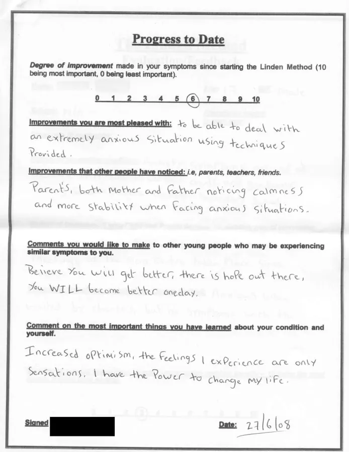 Linden Method testimonial screenshot 26